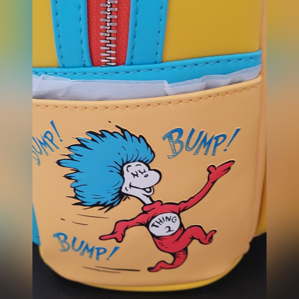 Loungefly Dr. Seuss The Cat In The Hat Falling Icons Mini Backpack - Picture 6 of 7